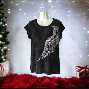 Biker Tee shirt Twisted Country size XL grey & black sexy stretchy comfo…